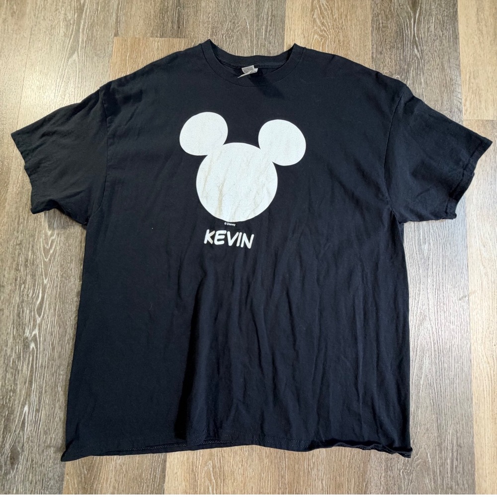 Gildan Mickey Mouse T-Shirt Mens 2XL Black Kevin Personalized Graphic Tee